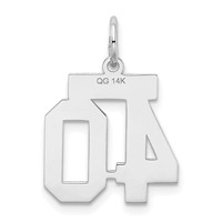 14K White Gold Small Satin Number 40 Charm view 3