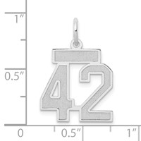14kw Small Satin Number 42 Charm view 3