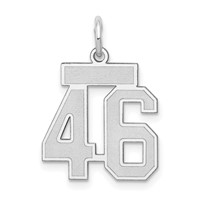14K White Gold Small Satin Number 46 Charm view 1
