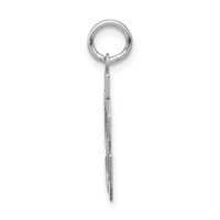 14K White Gold Small Satin Number 58 Charm view 2