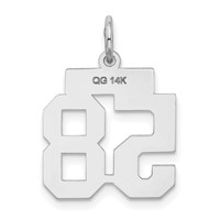 14K White Gold Small Satin Number 58 Charm view 3