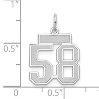 14K White Gold Small Satin Number 58 Charm view 4