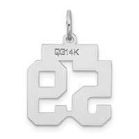 14K White Gold Small Satin Number 59 Charm view 3