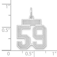 14K White Gold Small Satin Number 59 Charm view 4