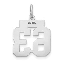 14K White Gold Small Satin Number 63 Charm view 3