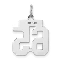 14K White Gold Small Satin Number 65 Charm view 3