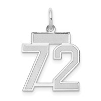 14K White Gold Small Satin Number 72 Charm view 1