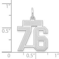 14kw Small Satin Number 76 Charm view 3