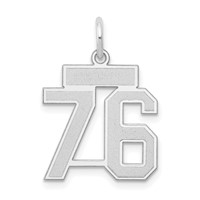 14kw Small Satin Number 76 Charm view 1
