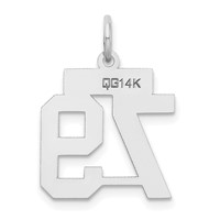14K White Gold Small Satin Number 79 Charm view 3