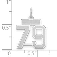 14K White Gold Small Satin Number 79 Charm view 4