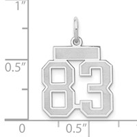 14kw Small Satin Number 83 Charm view 4