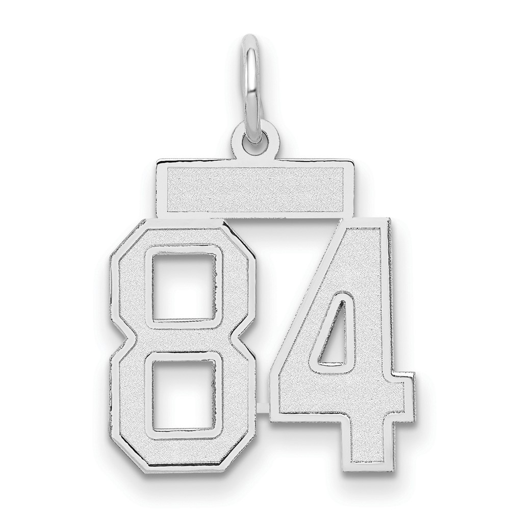 14K White Gold Small Satin Number 84 Charm