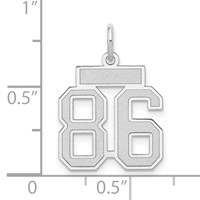 14K White Gold Small Satin Number 86 Charm view 3