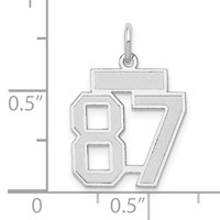14K White Gold Small Satin Number 87 Charm view 3