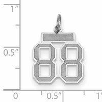 14K White Gold Small Satin Number 88 Charm view 2