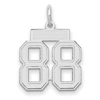 14K White Gold Small Satin Number 88 Charm view 1