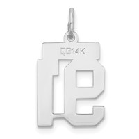 14K White Gold Small Satin Number 91 Charm view 3