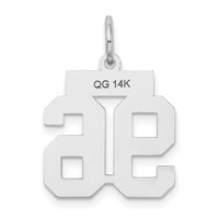 14K White Gold Small Satin Number 96 Charm view 3