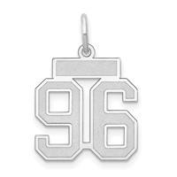 14K White Gold Small Satin Number 96 Charm view 1