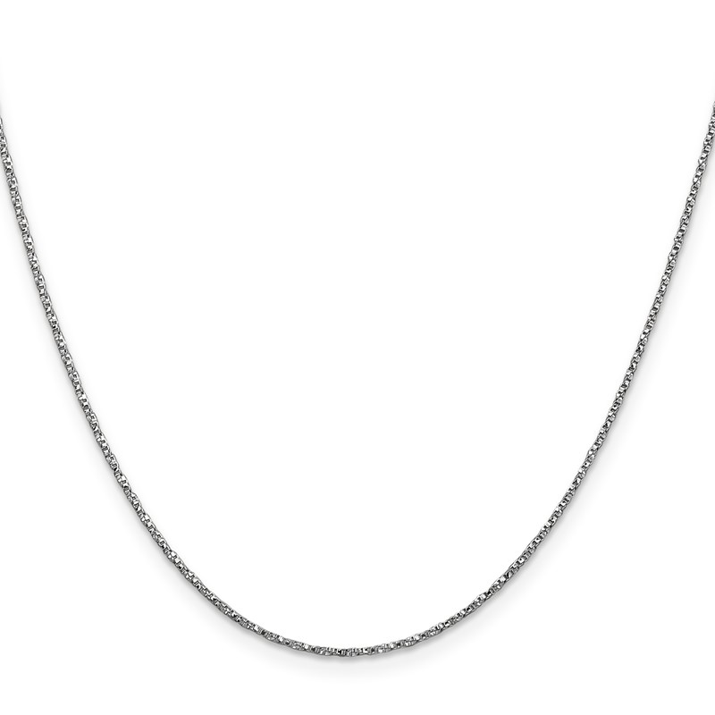 14K White Gold 16 inch .95mm Twisted Box with Lobster Clasp Chain