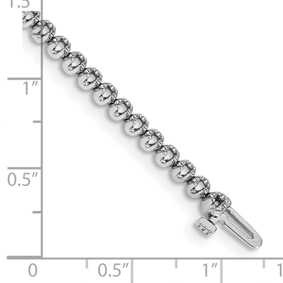 14k White Gold Holds 1 carat 56-1.6mm Round Diamond 4-prong 7 inch Tennis Bracelet Mounting
