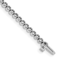 14K White Gold Holds 1 Carat 56-1.6mm Round Diamond 4-prong Tennis Bracelet Mounting, 7" view 1