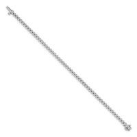 14K White Gold Complete 1 Carat Round AA Diamond 4-prong Tennis Bracelet, 7" view 2