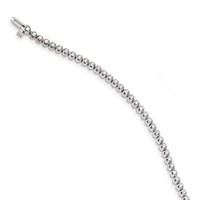 14K White Gold Complete 1 Carat Round AA Diamond 4-prong Tennis Bracelet, 7" view 3