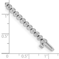 14K White Gold Complete 1 Carat Round AA Diamond 4-prong Tennis Bracelet, 7" view 4