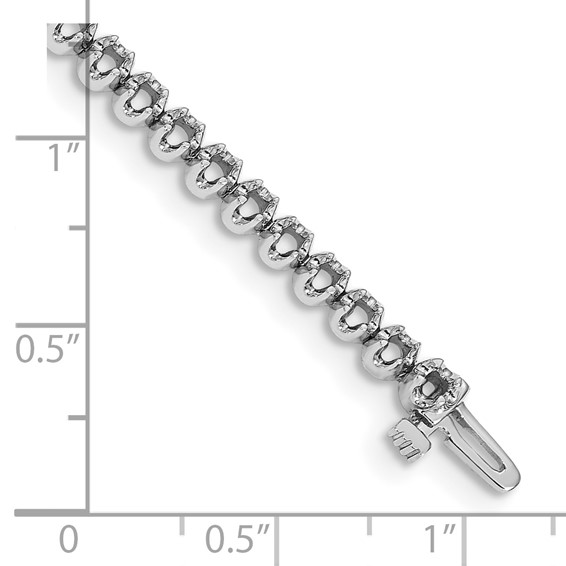 14k White Gold Holds 2.09 carat 51-2.2mm Round Diamond 4-prong 7 inch Tennis Bracelet Mounting