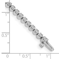 14K White Gold Complete 2.09 Carat Round AA Diamond 4-prong Tennis Bracelet, 7" view 4