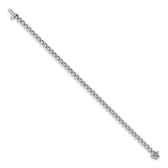 14k White Gold Holds 3.15 carat 45-2.6mm Round Diamond 4-prong 7 inch Tennis Bracelet Mounting