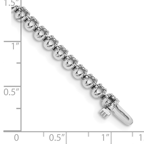 14k White Gold Holds 3.15 carat 45-2.6mm Round Diamond 4-prong 7 inch Tennis Bracelet Mounting