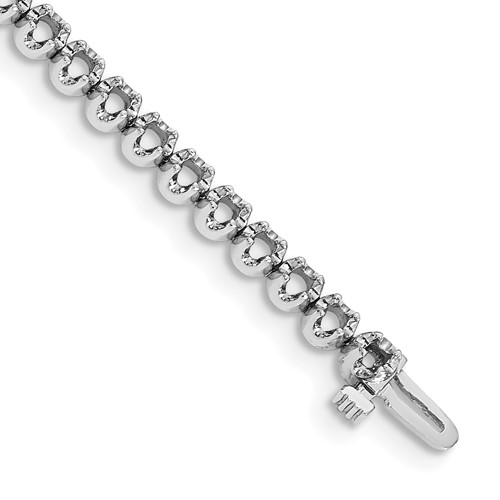 14K White Gold Holds 3.15 Carat 45-2.6mm Round Diamond 4-prong Tennis Bracelet Mounting, 7"