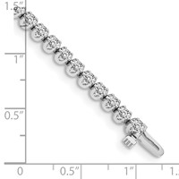 14K White Gold Complete 3.15 Carat VS Diamond 4-prong Tennis Bracelet, 7" view 4