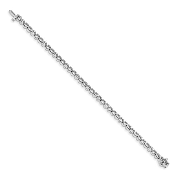 14k White Gold Holds 3.8 carat 41-2.9mm Round Diamond 4-prong 7 inch Tennis Bracelet Mounting