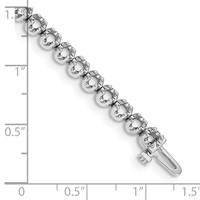 14K White Gold Holds 3.8 Carat 41-2.9mm Round Diamond 4-prong Tennis Bracelet Mounting, 7" view 4