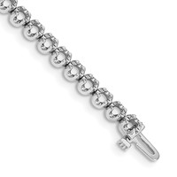 14K White Gold Holds 3.8 Carat 41-2.9mm Round Diamond 4-prong Tennis Bracelet Mounting, 7" view 1