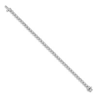 14K White Gold Complete 3.8 Carat Round Aaa Diamond 4-prong Tennis Bracelet, 7" view 2
