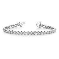 14K White Gold Complete 3.8 Carat Round Aaa Diamond 4-prong Tennis Bracelet, 7" view 3