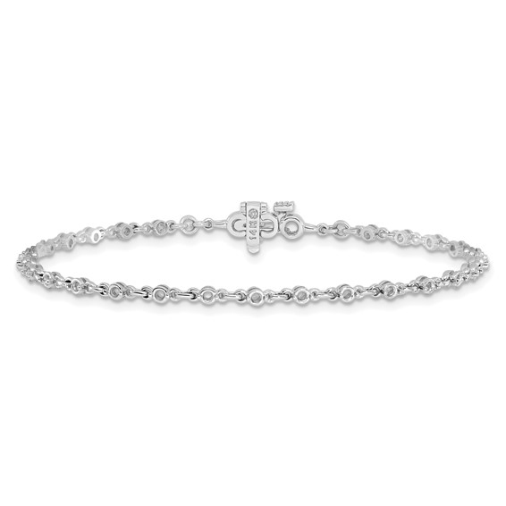 14k White Gold Holds 7/8 carat 26-2.0mm Round Diamond 2-prong 7 inch Tennis Bracelet Mounting