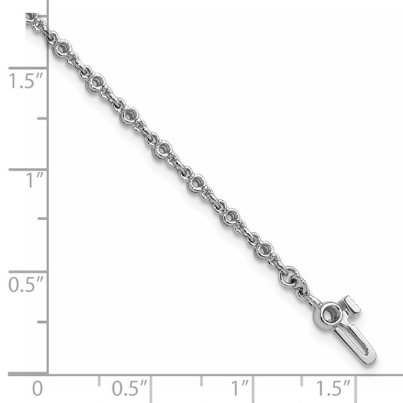 14k White Gold Holds 7/8 carat 26-2.0mm Round Diamond 2-prong 7 inch Tennis Bracelet Mounting
