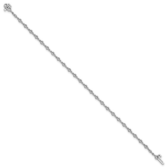 14k White Gold Holds 1.4 carat 24-2.5mm Round Diamond 2-prong 7 inch Tennis Bracelet Mounting