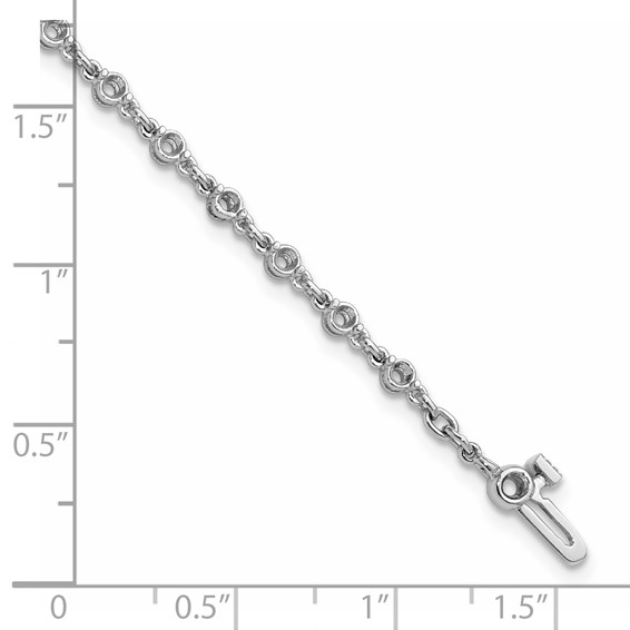 14k White Gold Holds 1.4 carat 24-2.5mm Round Diamond 2-prong 7 inch Tennis Bracelet Mounting
