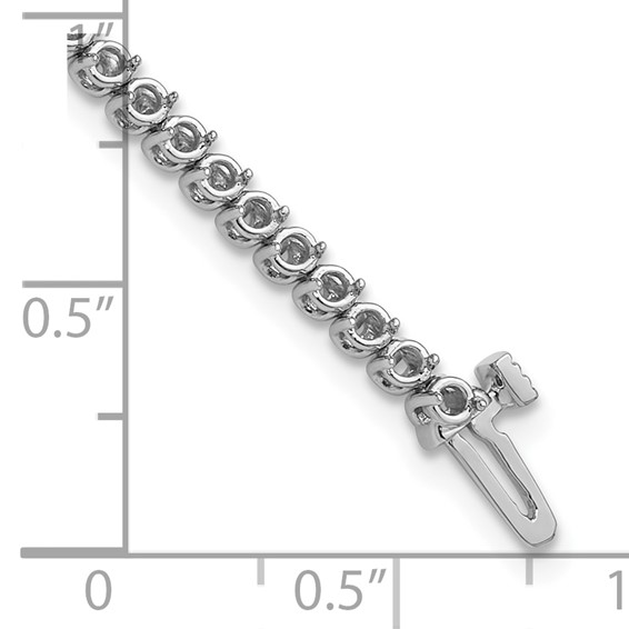 14k White Gold Holds 1.9 carat 68-1.9mm Round Diamond 2-prong 7 inch Tennis Bracelet Mounting
