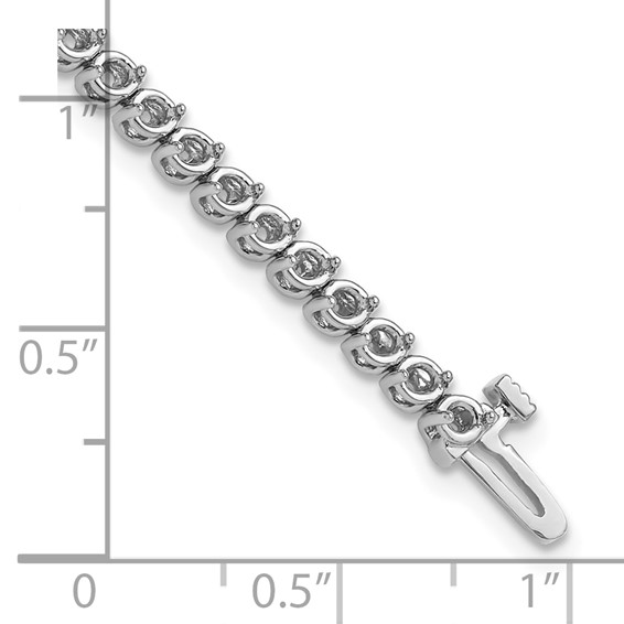 14k White Gold Holds 2.9 carat 58-2.3mm Round Diamond 2-prong 7 inch Tennis Bracelet Mounting