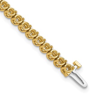 14k Holds 4.18 carat 53-2.7mm Round Diamond 2-prong 7 inch Tennis Bracelet Mounting