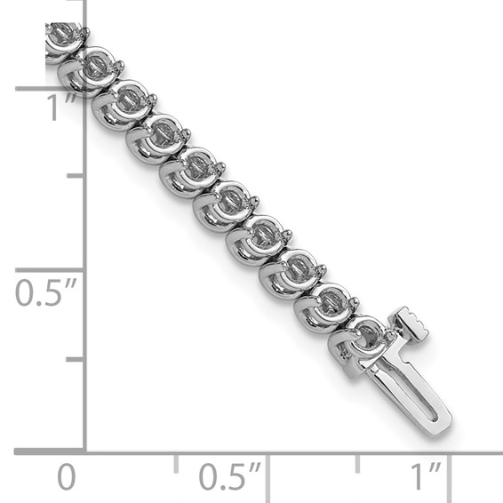 14k White Gold Holds 4.18 carat 53-2.7mm Round Diamond 2-prong 7 inch Tennis Bracelet Mounting