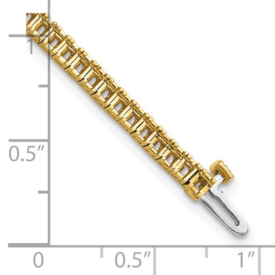 14k Holds 4 carat 81-2.0mm Princess Diamond 4-prong 7 inch Tennis Bracelet Mounting